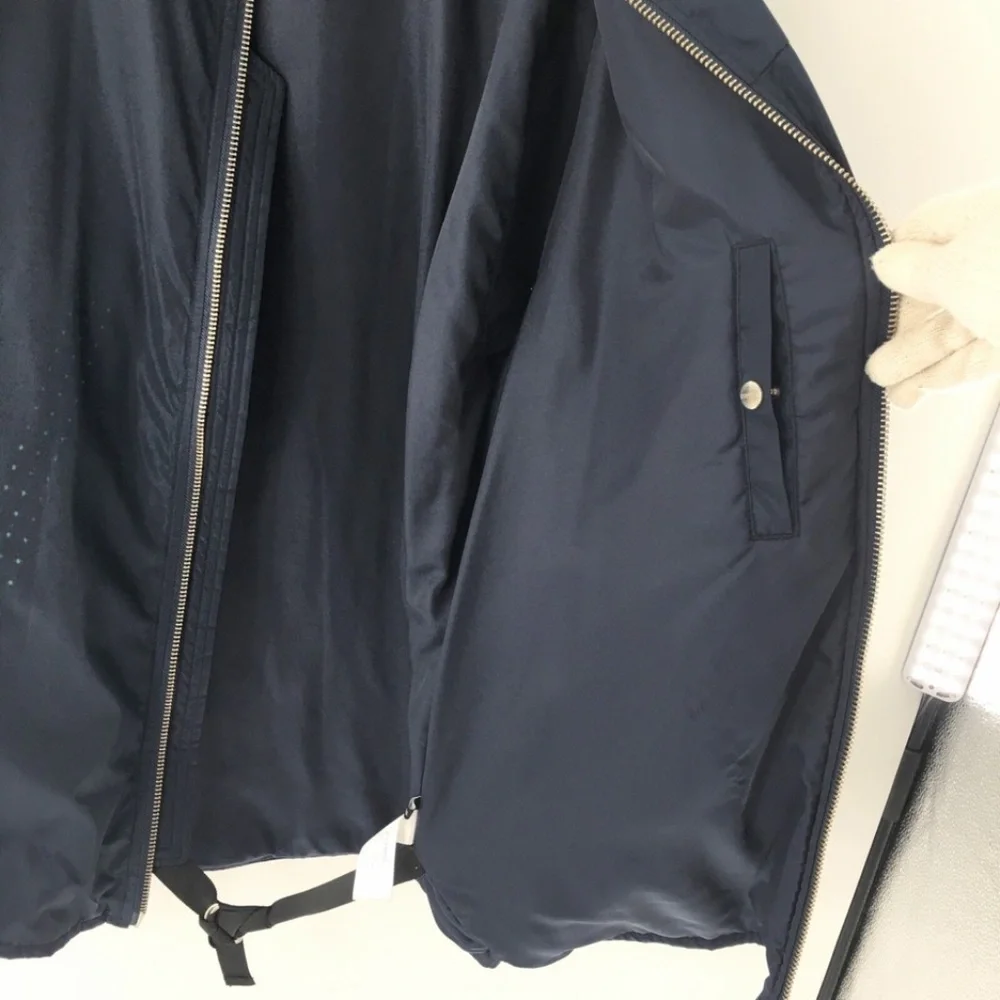 Stampd Mens Bomber Jacket Full Zip Hidden Pockets Blue Interior Straps Sz XXL - Picture 12 of 16